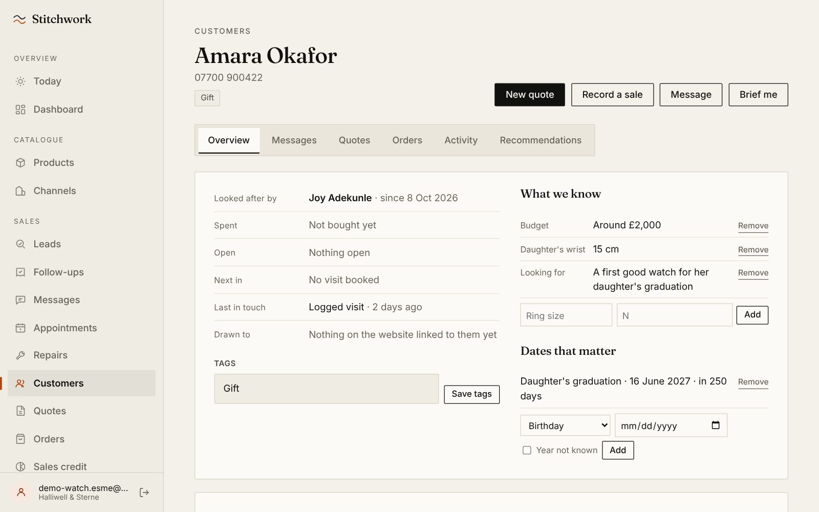 Amara Okafor's record, kept by a mobile number alone: her budget, her daughter's wrist size and the graduation she is buying for